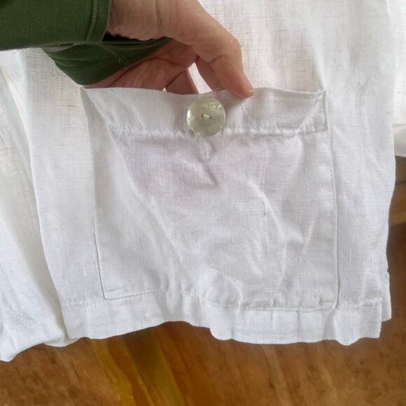 Kathleen Sommers Women's White 100% Linen Jacket Size L - Picture 4 of 7